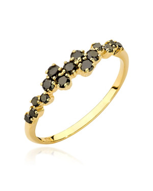 Ring with black diamonds 0.33ct