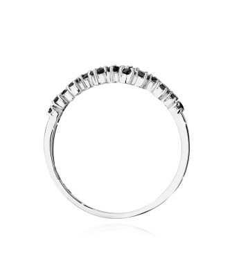 Pierścionek z czarnymi diamentami 0,33ct białe złoto