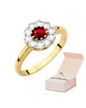 14k Gold Ruby & Diamond Ring 0.60ct