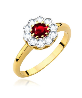 14k Gold Ruby & Diamond Ring 0.60ct