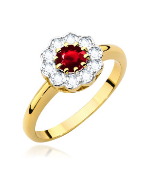 14k Gold Ruby & Diamond Ring 0.60ct