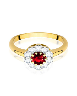 14k Gold Ruby & Diamond Ring 0.60ct