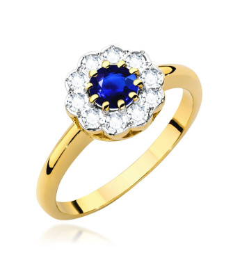 Gold ring with sapphire 0.50ct