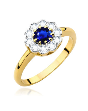 Gold ring with sapphire 0.50ct