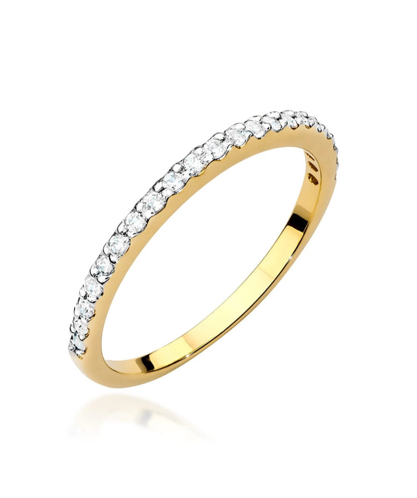 Pierścionek obrączka z diamentami 0,18ct