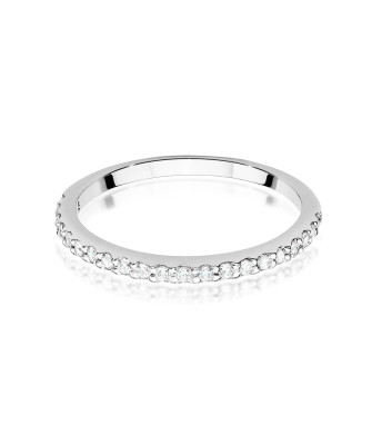 Pierścionek obrączka z diamentami 0,18ct białe złoto