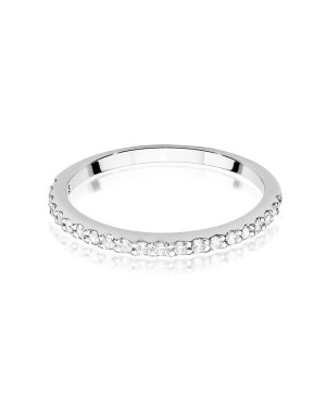 Pierścionek obrączka z diamentami 0,18ct białe złoto