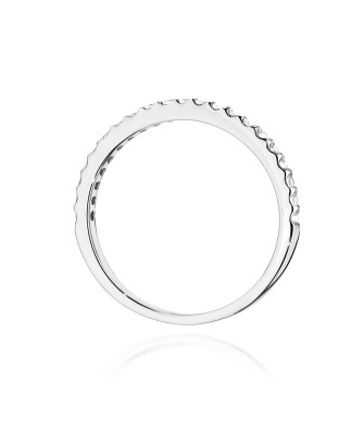 Pierścionek obrączka z diamentami 0,18ct białe złoto