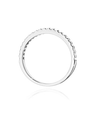 Pierścionek obrączka z diamentami 0,18ct białe złoto