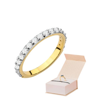 Pierścionek obrączka z diamentami 0,34ct