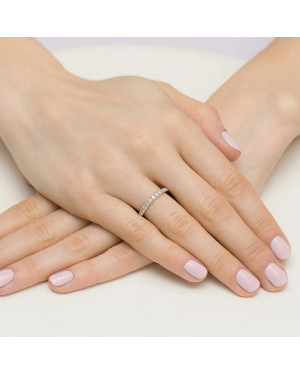 Pierścionek obrączka z diamentami 0,34ct