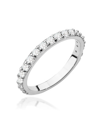 Pierścionek obrączka z diamentami 0,34ct białe złoto