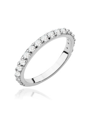 Pierścionek obrączka z diamentami 0,34ct białe złoto