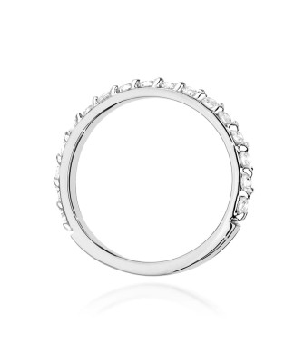 Pierścionek obrączka z diamentami 0,34ct białe złoto