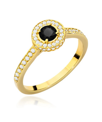 Pierścionek czarny diament 0,30ct