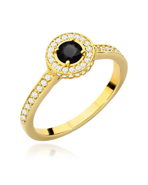Pierścionek czarny diament 0,30ct