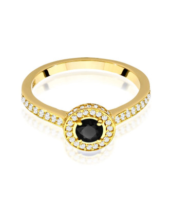 Pierścionek czarny diament 0,30ct