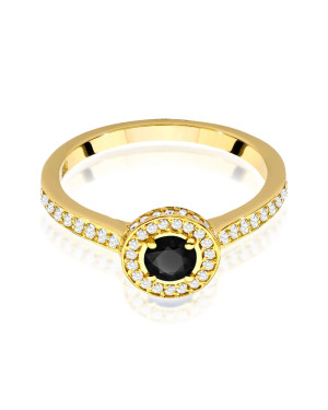 Pierścionek czarny diament 0,30ct