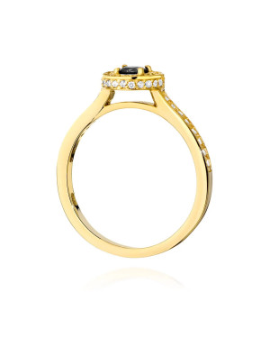 Pierścionek czarny diament 0,30ct