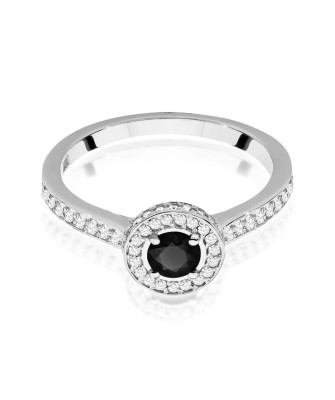 Black diamond ring 0.30ct white gold