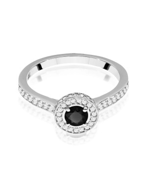 Black diamond ring 0.30ct white gold