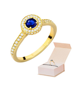 Sapphire and diamond ring 14k gold