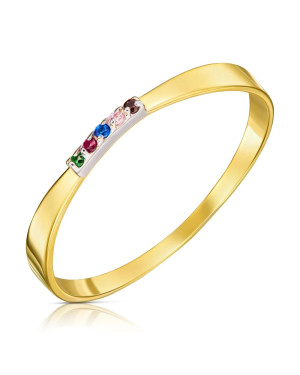 Ring with colorful cubic zirconia 375 proof