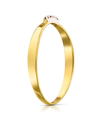 Ring with colorful cubic zirconia 375 proof