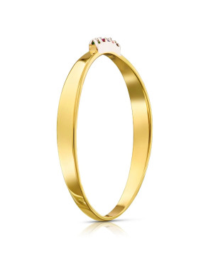 Ring with colorful cubic zirconia 375 proof