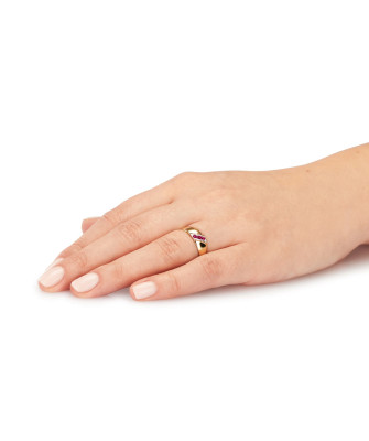 14k gold ring ruby stones classic design czauma