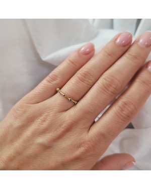 Gold ring 8k with colorful stones