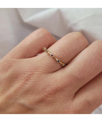 Gold ring 8k with colorful stones