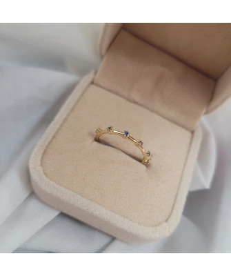 Gold ring 8k with colorful stones