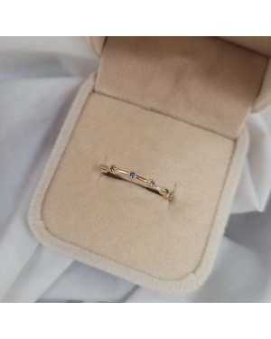 Gold ring 8k with colorful stones