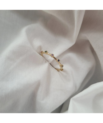 Gold ring 8k with colorful stones