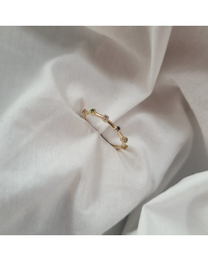 Gold ring 8k with colorful stones