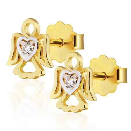 Angel earrings for girls with cubic zirconia 333 K3.2435 | GoldJewellery