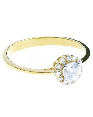 Gold flower ring 14k gold