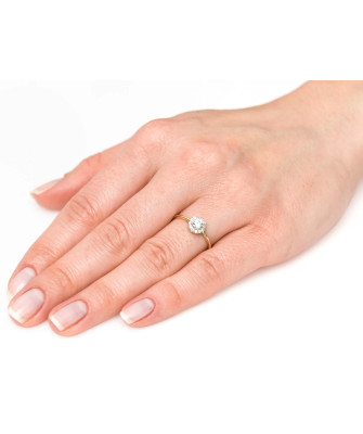 Gold flower ring 14k gold