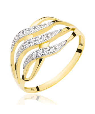 Gold Ring with Zirconia 8k Wide