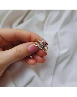 Gold Ring with Zirconia 8k Wide
