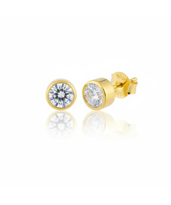 Gold-Plated Evil Eye Stud Earrings