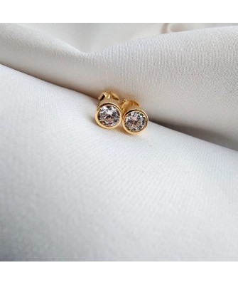 Gold-Plated Evil Eye Stud Earrings
