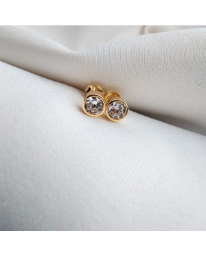 Gold-Plated Evil Eye Stud Earrings