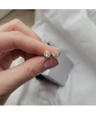 Gold-Plated Evil Eye Stud Earrings