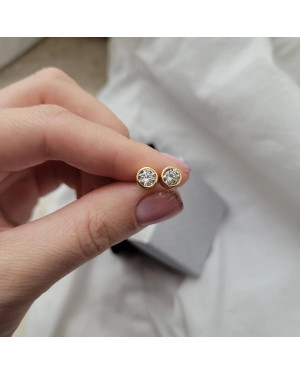 Gold-Plated Evil Eye Stud Earrings