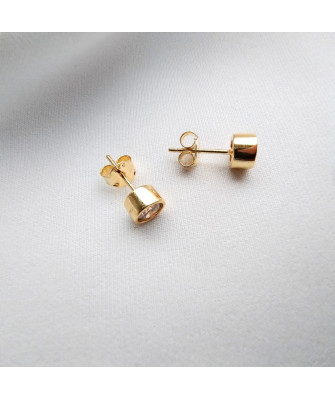 Gold-Plated Evil Eye Stud Earrings