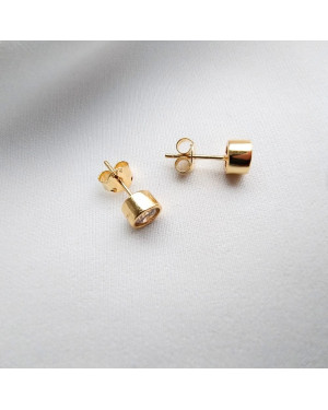Gold-Plated Evil Eye Stud Earrings