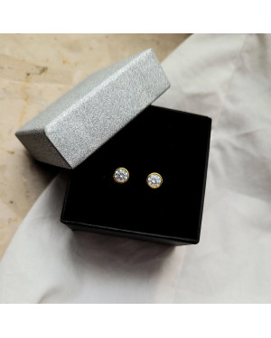 Gold-Plated Evil Eye Stud Earrings