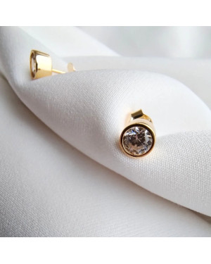 Gold-Plated Evil Eye Stud Earrings